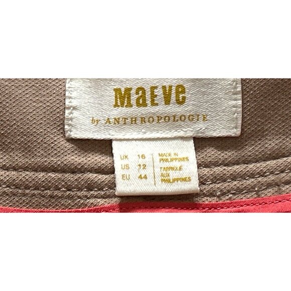 ANTHRPOLOGIE Vintage-Inspired Taupe Pants Pleated Front Belt Loops Size 12 - Picture 8 of 10